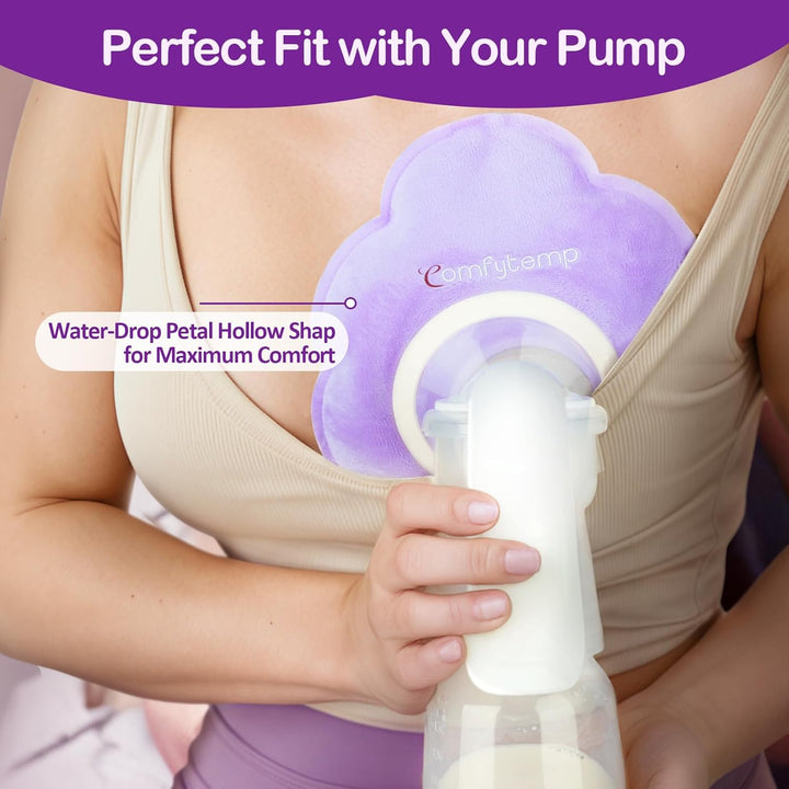 4 Packs Breastfeeding Therapy Pads, Breastfeeding Gel Ice Packs, Larger Dual-Sided Hot & Cold Pads for Nursing Mothers, Reusable Postpartum Essentials for Pain Relief, Mastitis, Engorgement