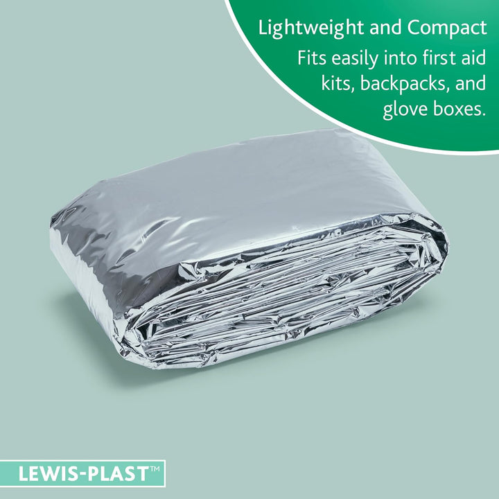 Adult Foil Blanket, Heat-Reflective and Insulating, Wind and Rain Protection (Pack of 3)