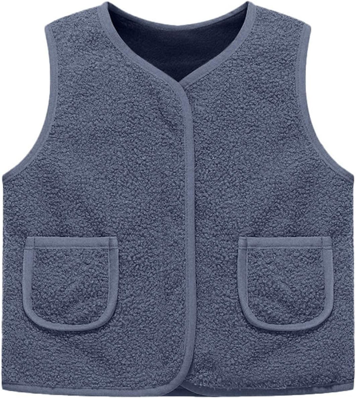 Girls Fleece Vest Winter Padded Warm Jacket Outerwear Softshell Windproof Thermal Insulated Coats for Toddler Kids
