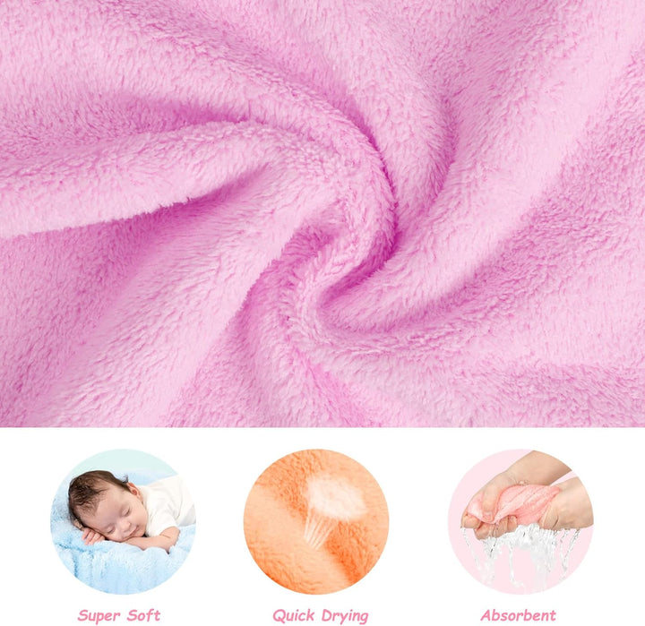 Baby Washcloths 24-Pack (7''X9''), Microfiber Coral Fleece Baby Towels, Super Soft and Absorbent Wash Cloths for Newborns, Infants and Toddlers, Gentle on Delicate Skin for Face Hands and Body