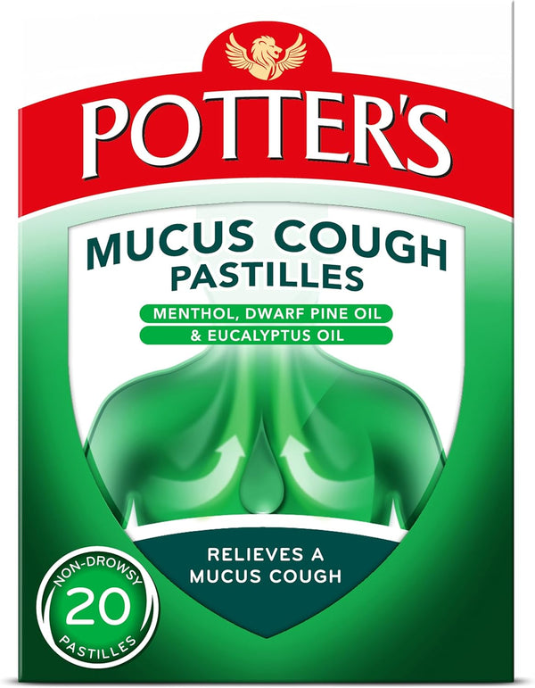 Mucus Cough Pastilles, Non-Drowsy, 20 Pastilles - Relieve the Symptoms of Catarrh, Coughs and Colds