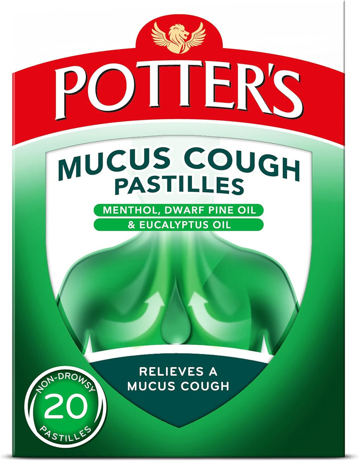 Mucus Cough Pastilles, Non-Drowsy, 20 Pastilles - Relieve the Symptoms of Catarrh, Coughs and Colds