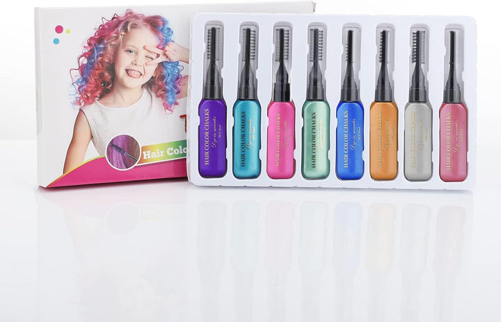 Hair Chalks for Girls, 8 Coloured Hair Dye Temporary, Washable Hair Spray Colour for Kids Men and Woman