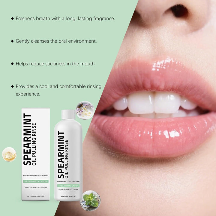 White Oil Mouthwash, Peppermint Oil Mouthwash, Deep Cleaning, Gentle and Effective, Suitable for Teeth and Gums