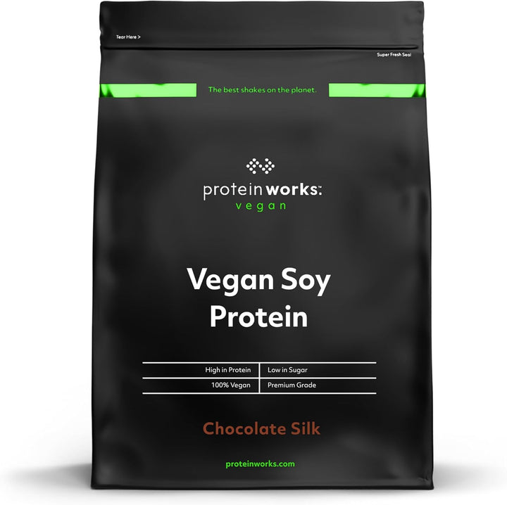 Protein Works - Vegan Soy Protein, Premium Soy Protein Isolate, Low Fat, No Added Sugar, 27G Protein, 100% Plant-Based Nutrition, Unflavoured, 33 Shakes, 1Kg