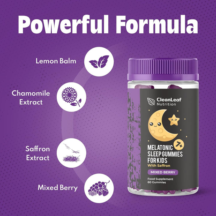 Natural Sleep Support Gummies for Kids - Melatonic Formula for Restful Nights, Childrens Sleep Gummies Promoting Natural Melatonin Production, Promotes Healthy Sleep Patterns, 60 Count