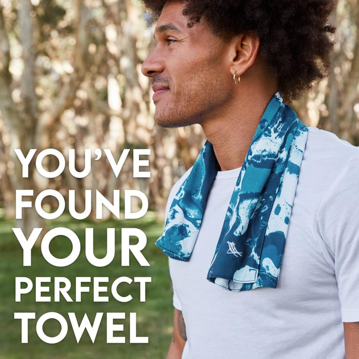 Quickcool Cooling Towel - for Athletes, Sports, Workouts, Fitness - Dual Layered Fabric Technology, Instant Relief, Cools to 15°C - Includes Bag - 25" X 12"/63 X 29Cm