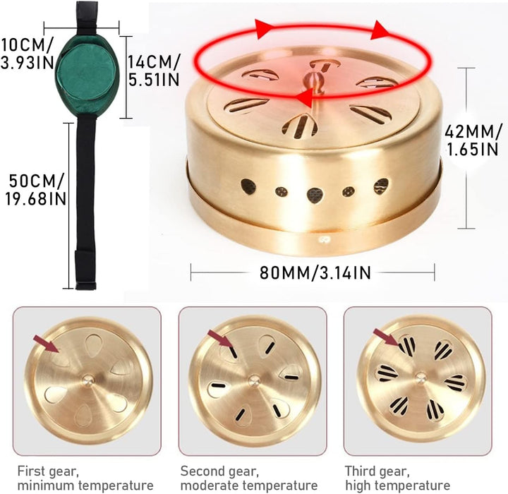 Portable Moxibustion Box, Temperature Control Moxibustion Burner Holder Box for Moxibustion Therapy Acupoint Massage