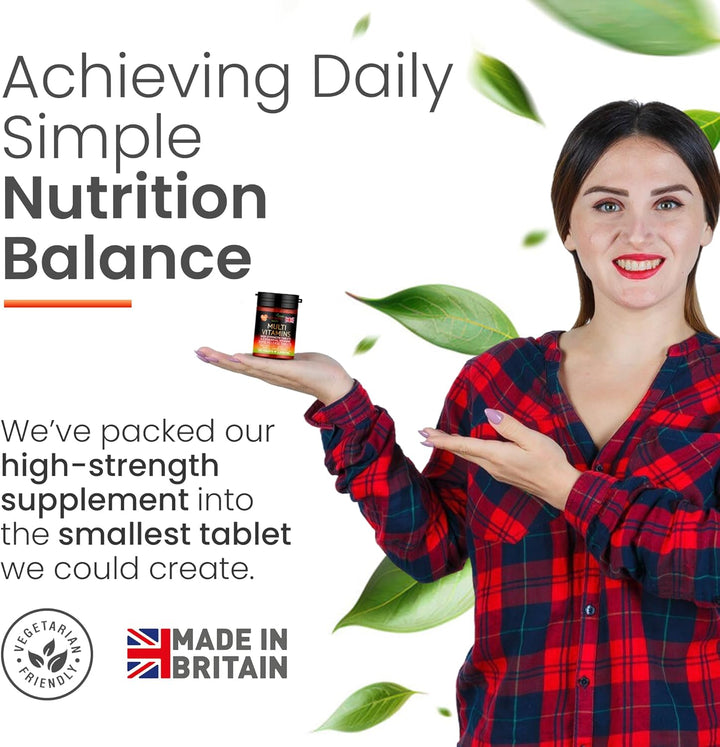 Multivitamin 180 Tablets (6 Months Supply) for Men & Women High Strength Multi Vitamins Supplement for Immune Support & Wellbeing, One a Day Multivitamins