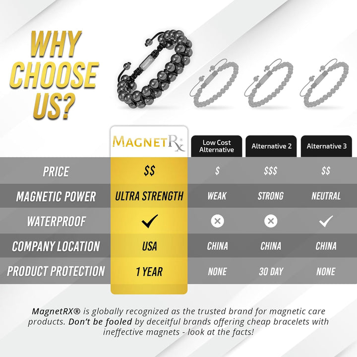 ® Hematite Magnetic Bracelet - Beaded Magnetic Hematite Bracelets