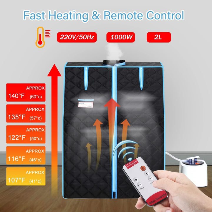 Sauna,Portable Sauna Tent with 1000 Watt Steam Generator,60 Minute Timer, Folding Chair,Steam Cabin Home Sauna Spa for Relaxation (Black)