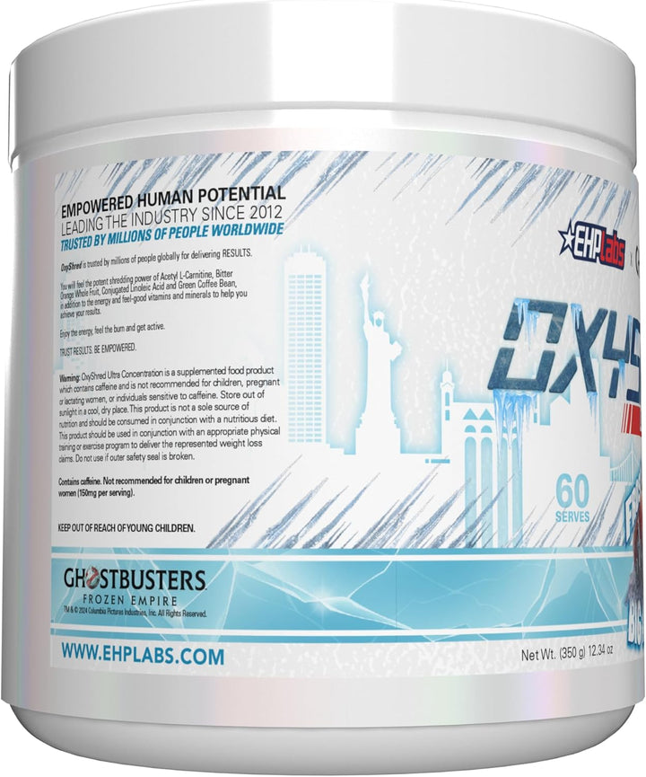 X Ghostbusters Frozen Empire: Oxyshred Thermogenic Pre Workout Powder & Shredding Supplement. Clinically Proven with Acetyl L Carnitine, Energy Boost Drink - Frosty Big Apple, 60 Serve