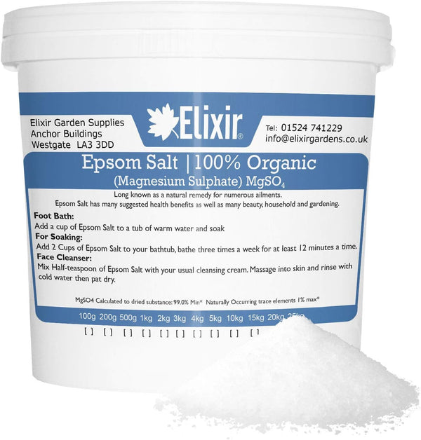 Organic FCC Food Epsom Bath Salts | 10KG Bucket/Tub | Magnesium Sulphate