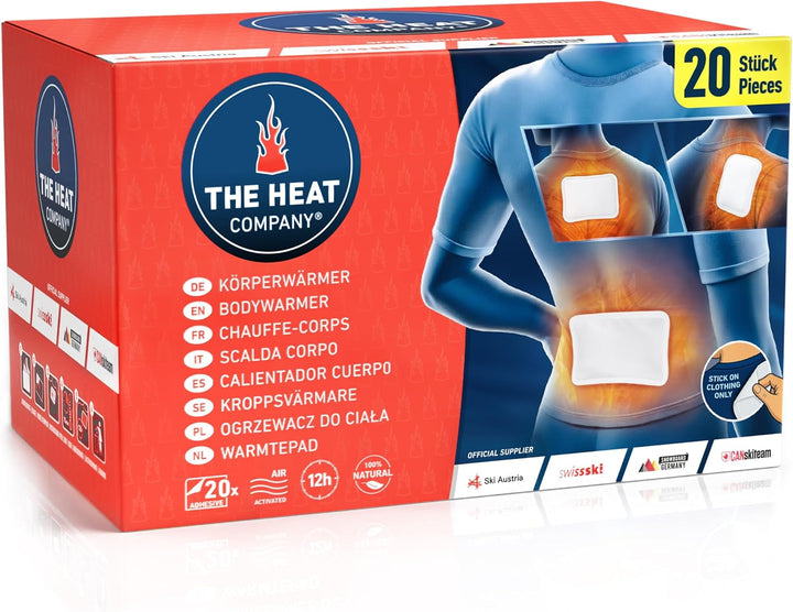 Bodywarmer - 10, 20 or 40 Pieces - EXTRA WARM - Adhesive - Warmer for Back and Neck - 12 Hours Pleasant Warmth - Instant Heat - Air Activated - Purely Natural