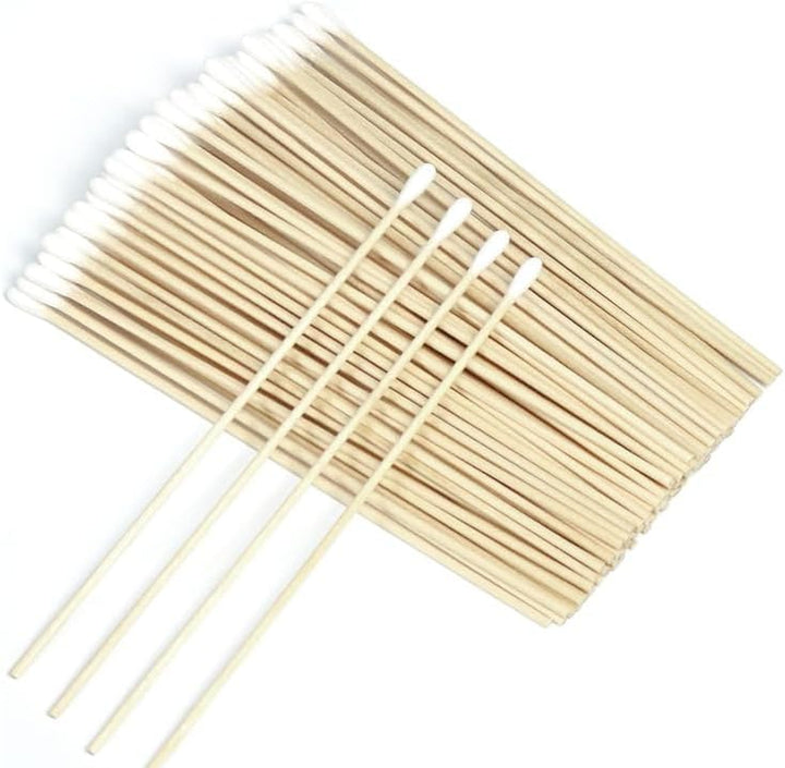 6 Inch Long Cotton Buds, 200Pcs Extra Long Handle Ear Buds Cotton Swabs Earbuds for Cleaning, Makeup, Polishing Jewelry, Arts and Crafts