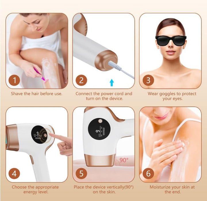 3-In-1 IPL Laser Hair Removal, 9-Level 3-Mode Adjustable Ice-Cold Hair Remover, LCD Touchscreen 999,900 Flashes Hair Removal for Women & Men, Suitable for Body, Face, Bikini Line1