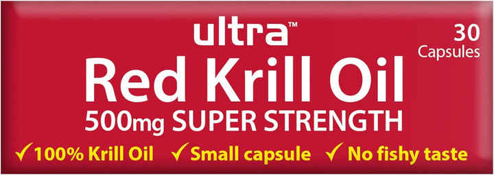 Red Krill Oil Nutritional Supplement Capsule with Omega 3-9 Fatty Acids DHA EPA Astaxanthin for Heart Brain and Eye Vision Support from Antarctic Marine Phospholipids