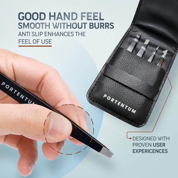 Professional Tweezers for Facial Hair Women and Men - Stainless Steel Precision Tweezers for Ingrown Hair (4 Pcs)