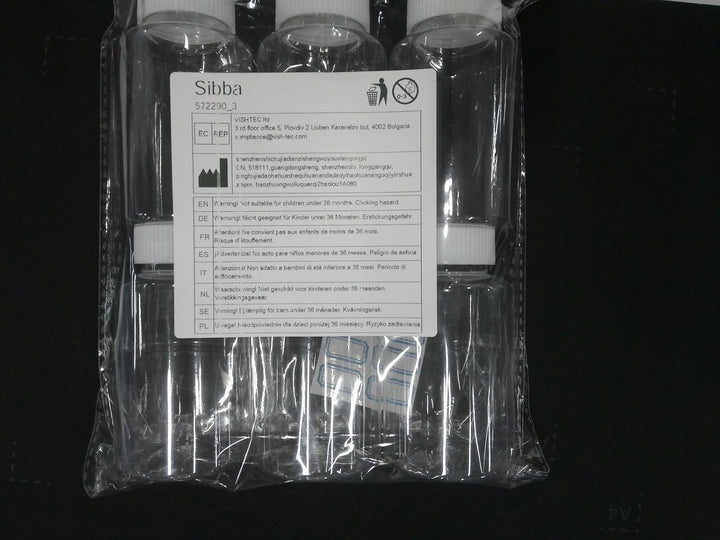 Clear Pill Bottle 6 Pcs Empty Medicine Organizers 150ML Jar Powder Box Storage Transparent Reagent Containers Plastic Dispenser Leak Proof Caps Receptacle for Toiletries Counter Labels