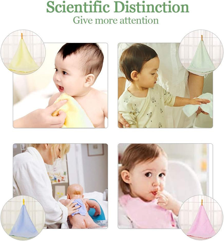 Baby Washcloths 100% Organic Bamboo Bath Washcloth Reusable Face Towels Anti-Bacterial Soft Towel Set Perfect for Newborn(5 Pack)