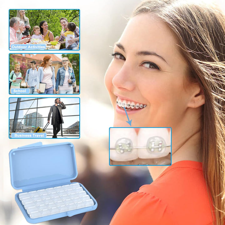 Dental Wax for Braces,Orthodontic Wax for Braces,2 Box Braces Wax Whit Applicator Tool(Blue)