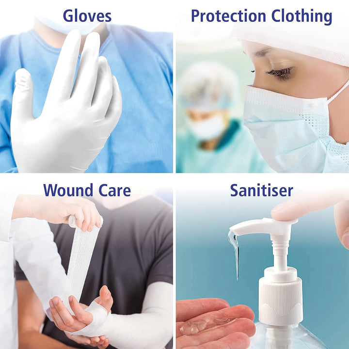 Nitril® Black Nitrile Examination Gloves - Powder-Free, Latex-Free, Multi Use Protective Exam Gloves - Size Medium - Black - 100Pcs