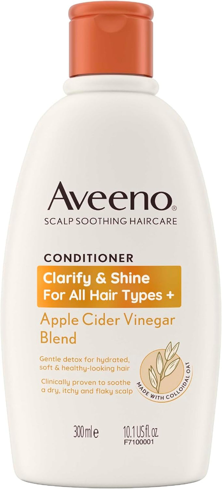 Scalp Soothing Haircare Clarify & Shine Shampoo, Apple Cider Vinegar Blend, for All Hair Types, Soothes Dry, Itchy & Flaky Scalp, Clinically Proven, Sulfate Free, 300Ml
