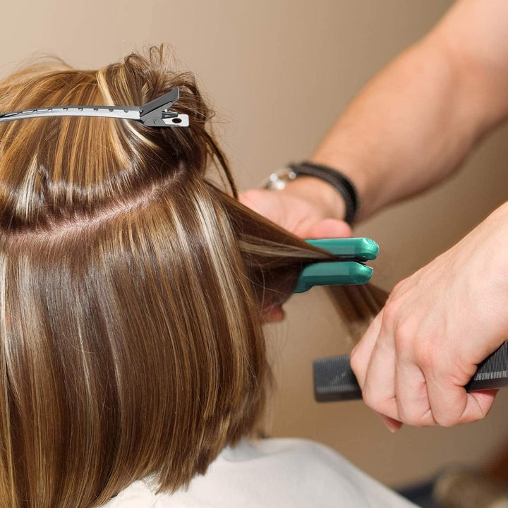 Duck Bill Hair Clips 24 PCS, Rustproof Metal Alligator Curl Clips, Pin Curl Clips, Silver Metal Hair Styling Clips for Sectioning, Curls & Extensions DIY Accessories (3.50 Inch)