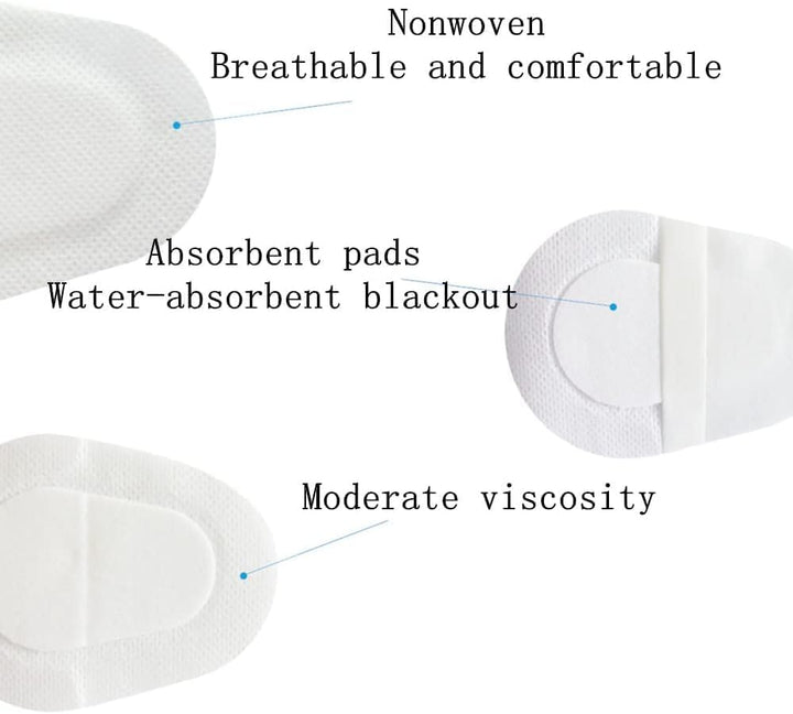 20PCS Eye Pads Sterile Nonwoven Eye Patches Nonwoven Fabrics Eye Patch Stickers Self Adhesive for Adults Student