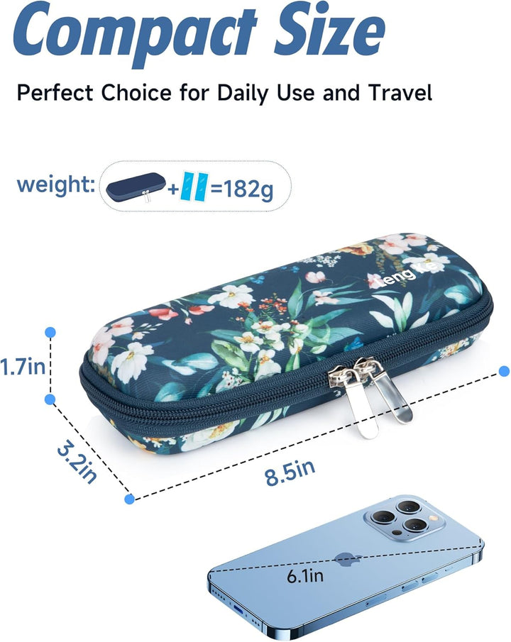 Monjaro Travel Case - Insulin Cooler Travel Case with 2 Ice Packs, Keep Medicine Cool While Traveling, Medicine Cool Bag for Diabetes Supplies(Blue Camellia)