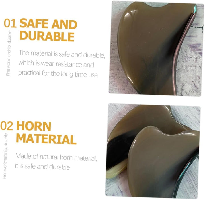 Ox Horn Guasha Board Thick Triangle Massage Scraper Tool for Face and Body Relaxation Portable Guasha Scraping Board for Neck Shoulders Arms Legs Relief and Skin Care