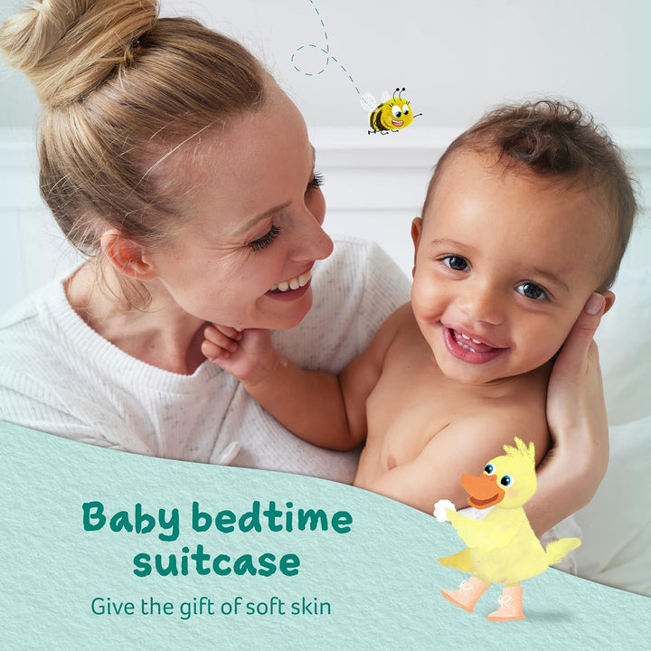 Baby Gifting Suitcase Baby Wash Bubble Bath Baby Moisturiser Nappy Cream Suitable for Newborns Sensitive Skin, Clear