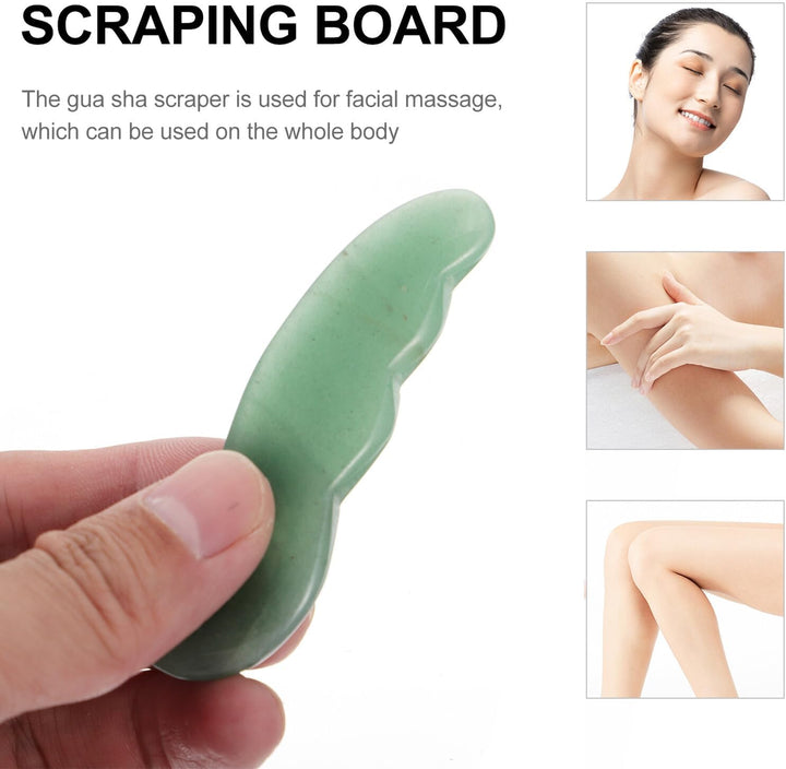 Natural Jade Gua Sha Board Face Massage Tool for Relief Facial Scraping Plate for Neck and Skin Care Enhances and Muscle Relaxation for Spa and Home Use