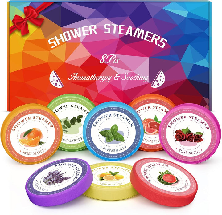 Birthday Gifts for Women:  8 Pcs Shower Steamers Aromatherapy Bath Bombs SPA Self Care, Small Relaxation Thank You Gifts for Women Men Mum, Christmas Stocking Fillers Stuffers for Teen Girls