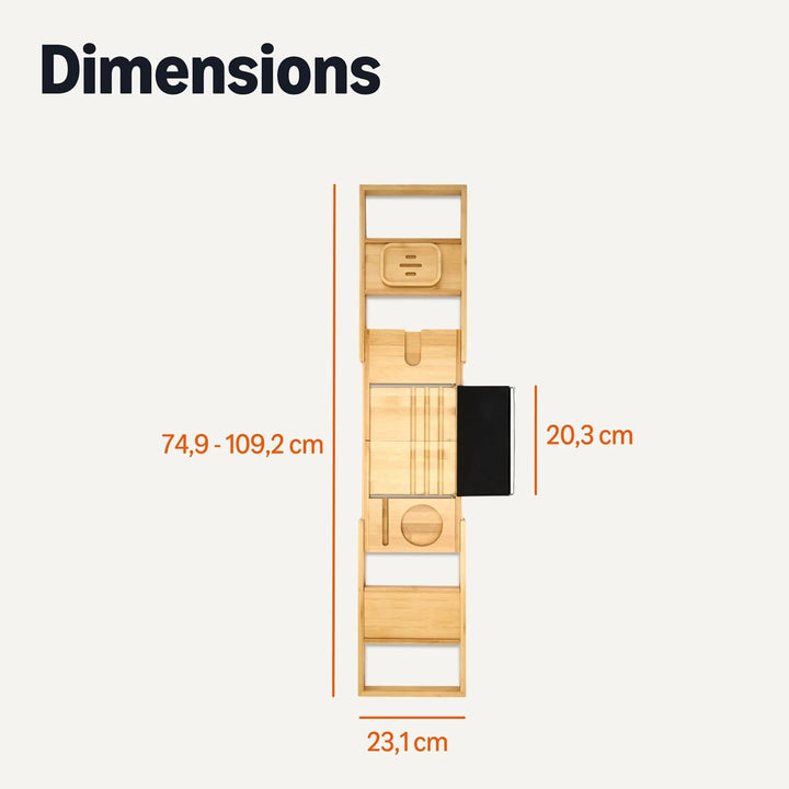 Expandable Bamboo Bathtub Tray