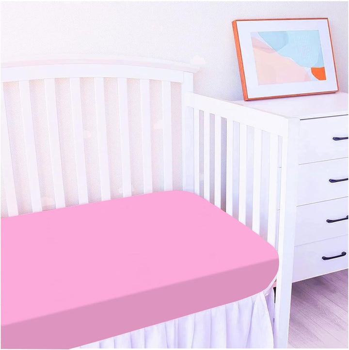 2 X Cot Fitted Crib Sheets | Bedding for Cot Bed | Soft Breathable Comfortable Baby Sheet Set for Boys Girls Neutral,120 X 60 Fits Standard Toddler Crib Mattress