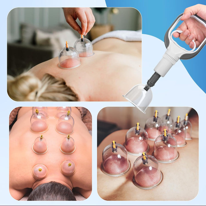 Cupping Therapy Set, 24 PCS Suction Cups with Pumping Handle, Professional Traditional Chinese Acupoint Vacuum Cupping Set, anti Cellulite Massage for Back, Muscle Tension Pain Relief