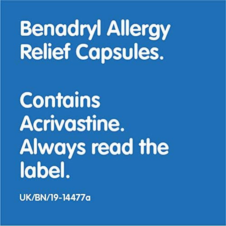 Allergy Relief Capsules (1 X 24), Antihistamine Capsules with Acrivastine, Hayfever Tablets for Relief, Suitable for Pet, Dust, and Skin Allergies
