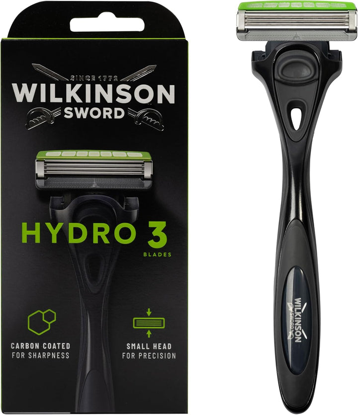 Hydro 3 Men’S Razor, Great Addition to Wash Bags for Men'S Grooming, Great Shavers for Routine Shaving, 1 Reusable Handle plus 9 Blades Refills Pack