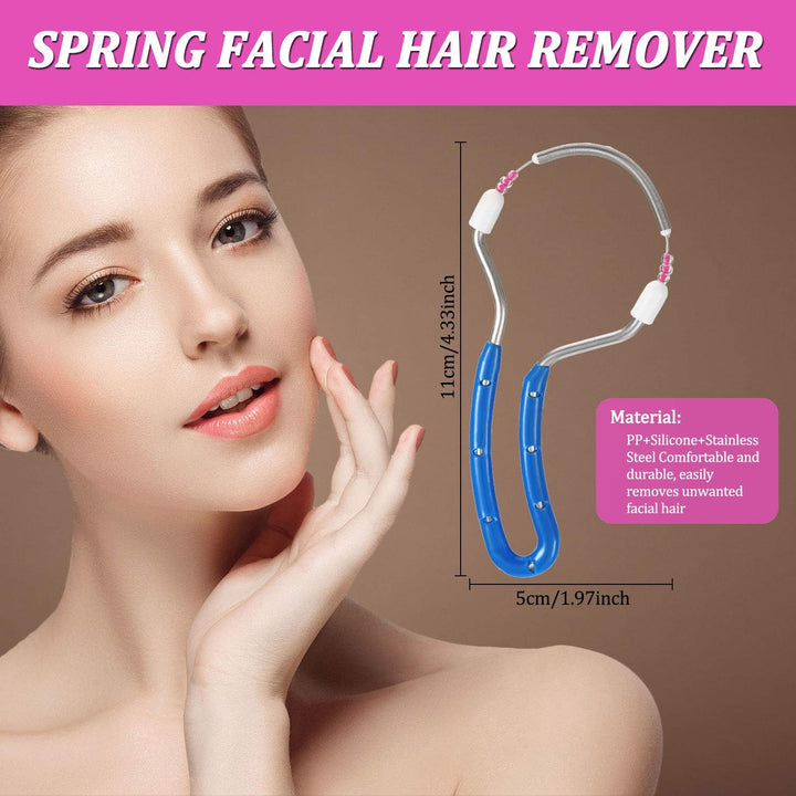 2 Pieces Spring Facial Hair Remover Manual Epilator Spring Face Hair Roller Threading Epilator Tools for Face Hair Removing Supply