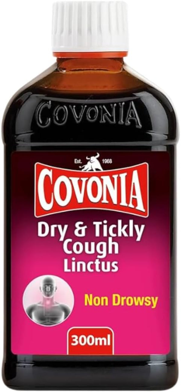 Dry & Tickly Cough Linctus Soothes and Provides Relief from Dry Coughs and Sore Throats Non Drowsy Cough Syrup Suitable for Vegetarians Cold and Flu Relief, 300Ml (Always Read Label First)