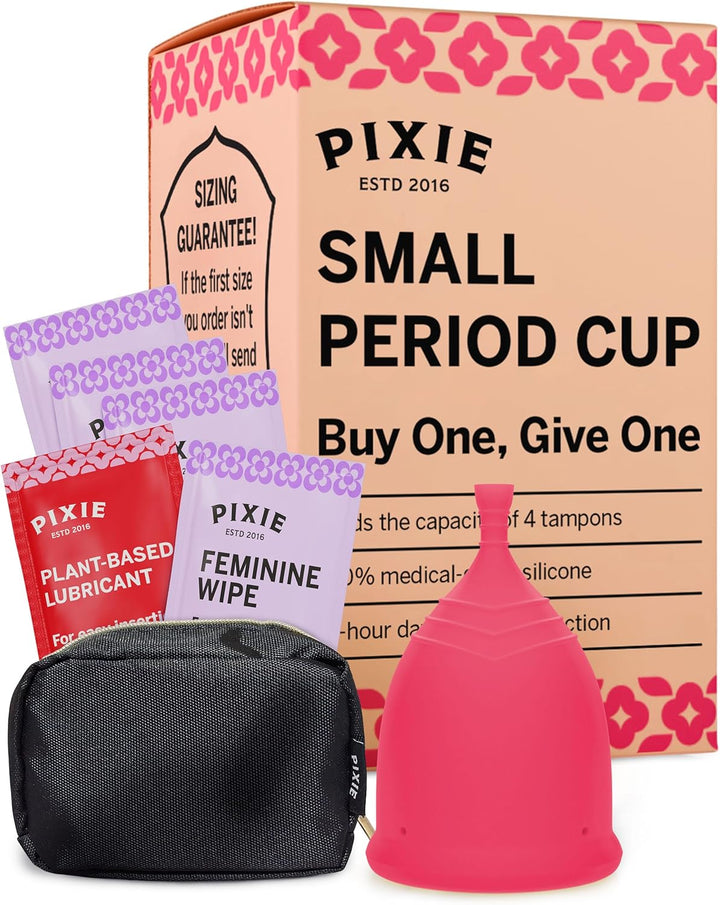 2 Soft Menstrual Cups - Ranked 1 for Most Comfortable Reusable Period Cup - Buy One We Give One - Includes Ebook Guide, Wipes, Lube, & Storage Bag - Tampon and Pad Alternative
