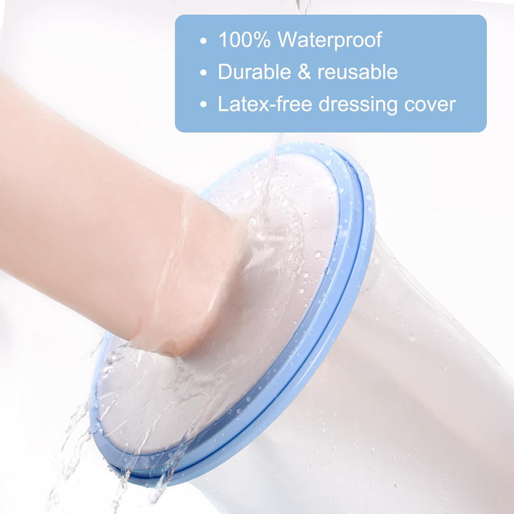 Cast Cover Lower Leg for Shower, Reusable Waterproof Cast Protector for Adult Leg, Ankle, Foot, Toe, 100% Watertight Seal Cast Bag Keep Your Cast Dry in the Shower
