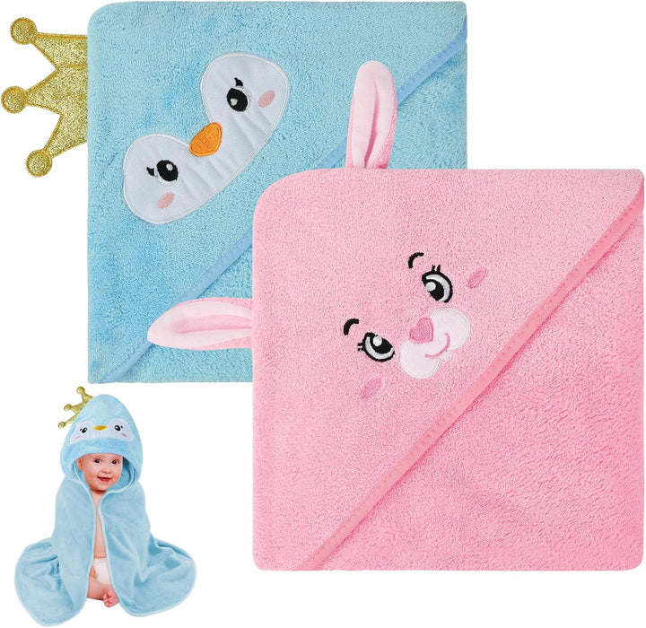 Baby Towels with Hood, Baby Bath Towels, 80X80Cm Soft and Absorbent Large Baby Bath Towel for Newborn and Infant, Toddler Bath Towel for Boys and Girls (Pink)