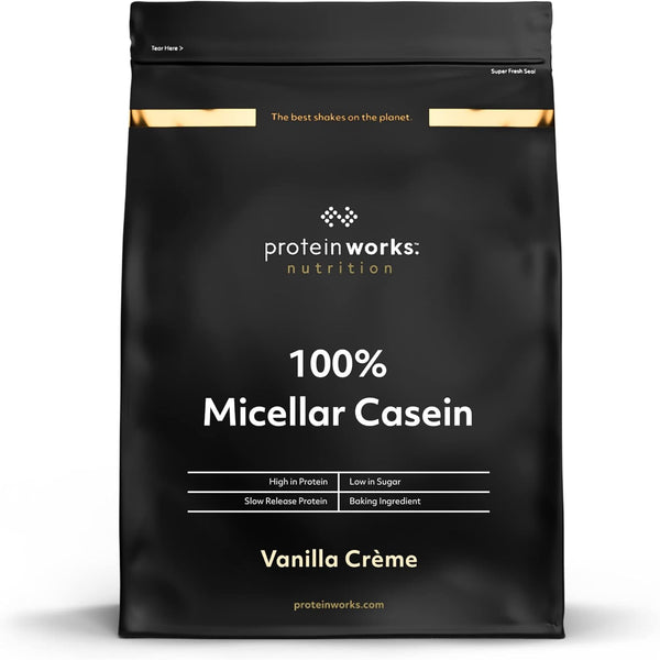 Protein Works 100% Micellar Casein Protein Powder | Slow Release Protein Shake | Amino Acids | High Protein| Vanilla Crème | 500 G Casein protein, Slow-digesting protein, Protein supplement, Protein powder, Muscle recovery protein, Fitness protein, High p
