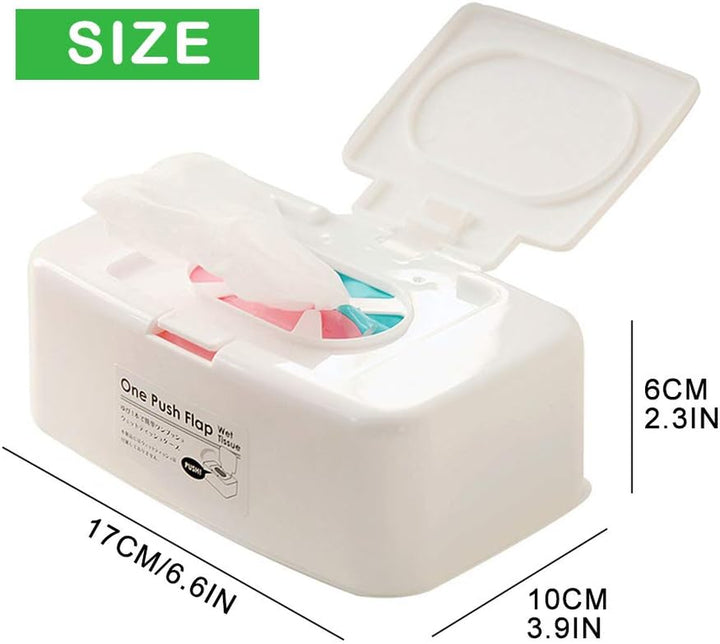 Baby Wipes Dispenser, Push Button Portable Wet Wipes Dispenser Box Strong Seal Toilet Wipes Dispenser Box, for Keeping Wipes Fresh