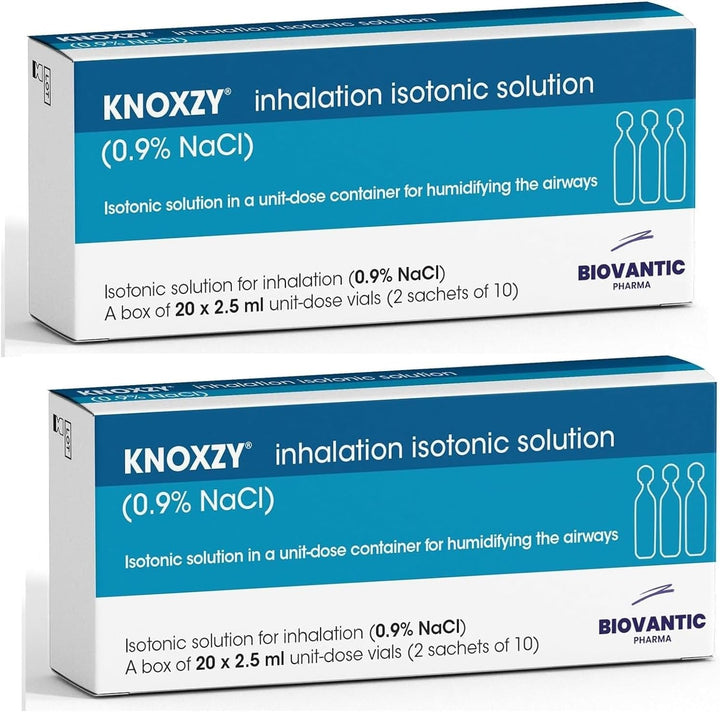 Isotonic Solution 0.9% - Sodium Chloride Nacl - Isotonic Solution for Humidifying the Airways – 20 X 2.5 Ml (Pack of 2)