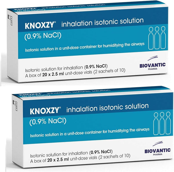 Isotonic Solution 0.9% - Sodium Chloride Nacl - Isotonic Solution for Humidifying the Airways – 20 X 2.5 Ml (Pack of 2)
