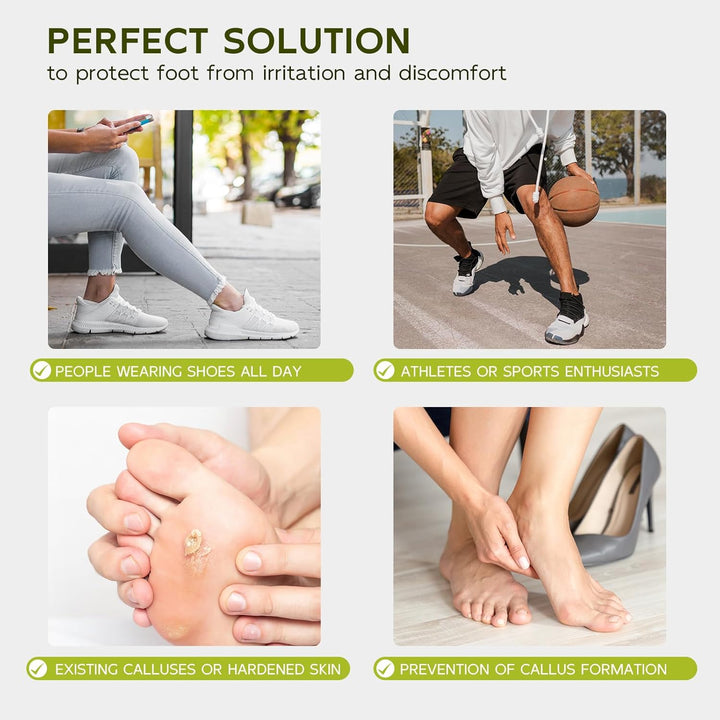 Moleskin Adhesive Pads for Feet - Blister Prevention Tape - Moleskin Padding for Blisters, Shoes, Toes, Heel, Reduce Friction Pain - 11 Sheets of 4 Shapes (22 Pieces Total, Beige)