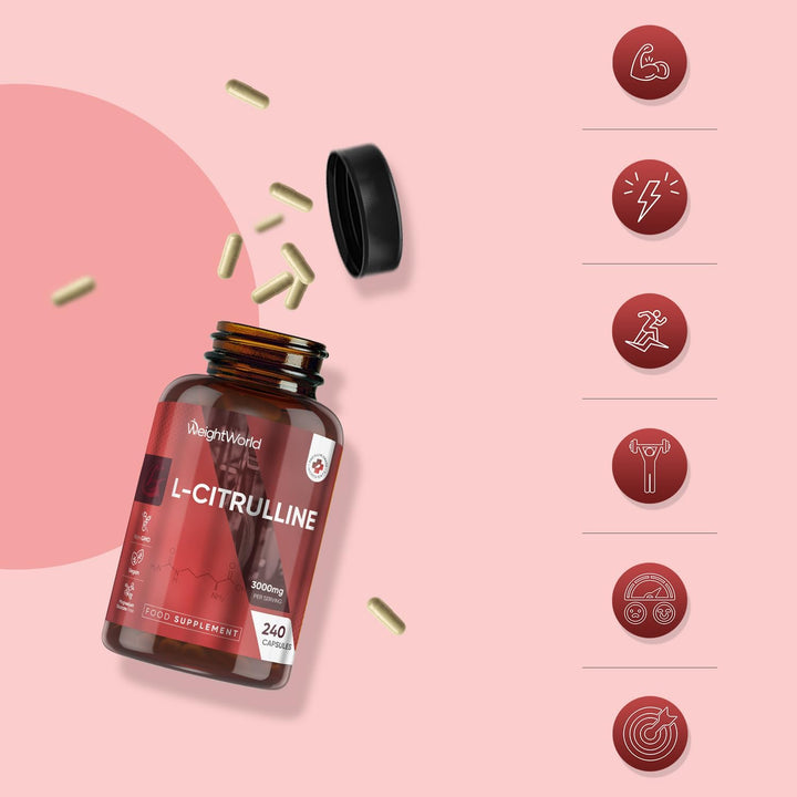 L Citrulline 3000Mg - 240 Capsules - 2 Months Supply - Vegan-Friendly & Gluten-Free L Citrulline Powder Capsules - Non-Gmo & Magnesium Stearate-Free Supplement